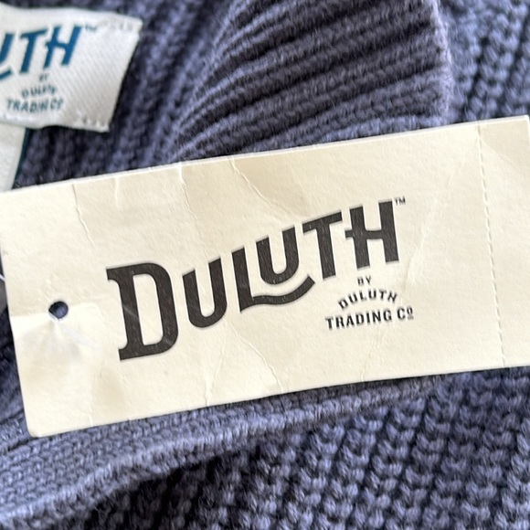 Duluth Trading Co. Cotton blend men’s sweater.  Size Medium. Blue/Gray. - Picture 4 of 8